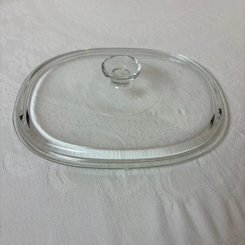 Vintage Pyrex Clear Glass Oval Casserole Lid DC 1 1/2 C Replacement Cover 10.75